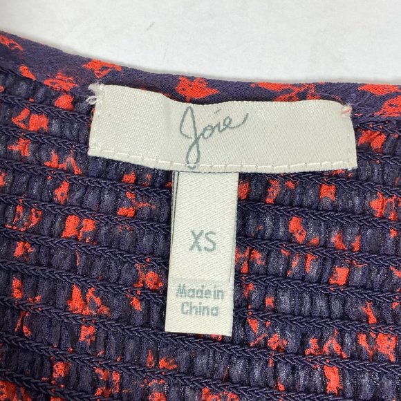 JOIE Vivette Shirt - Sheer Floral Silk Peasant Top - Picture 6 of 7